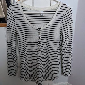 Old Navy Striped Scoop Neck Long Sleeve Size Small